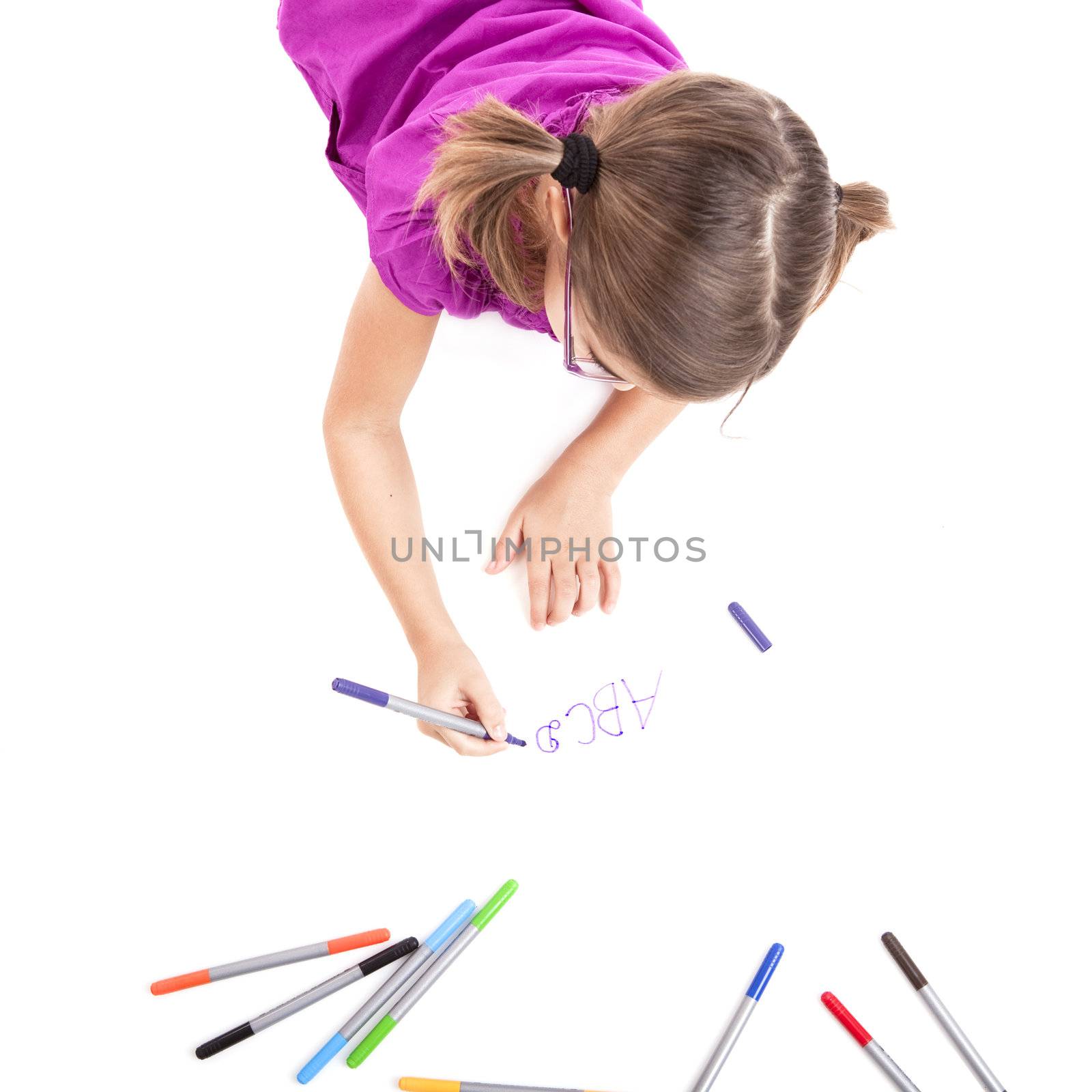 Girl making drawings by Iko