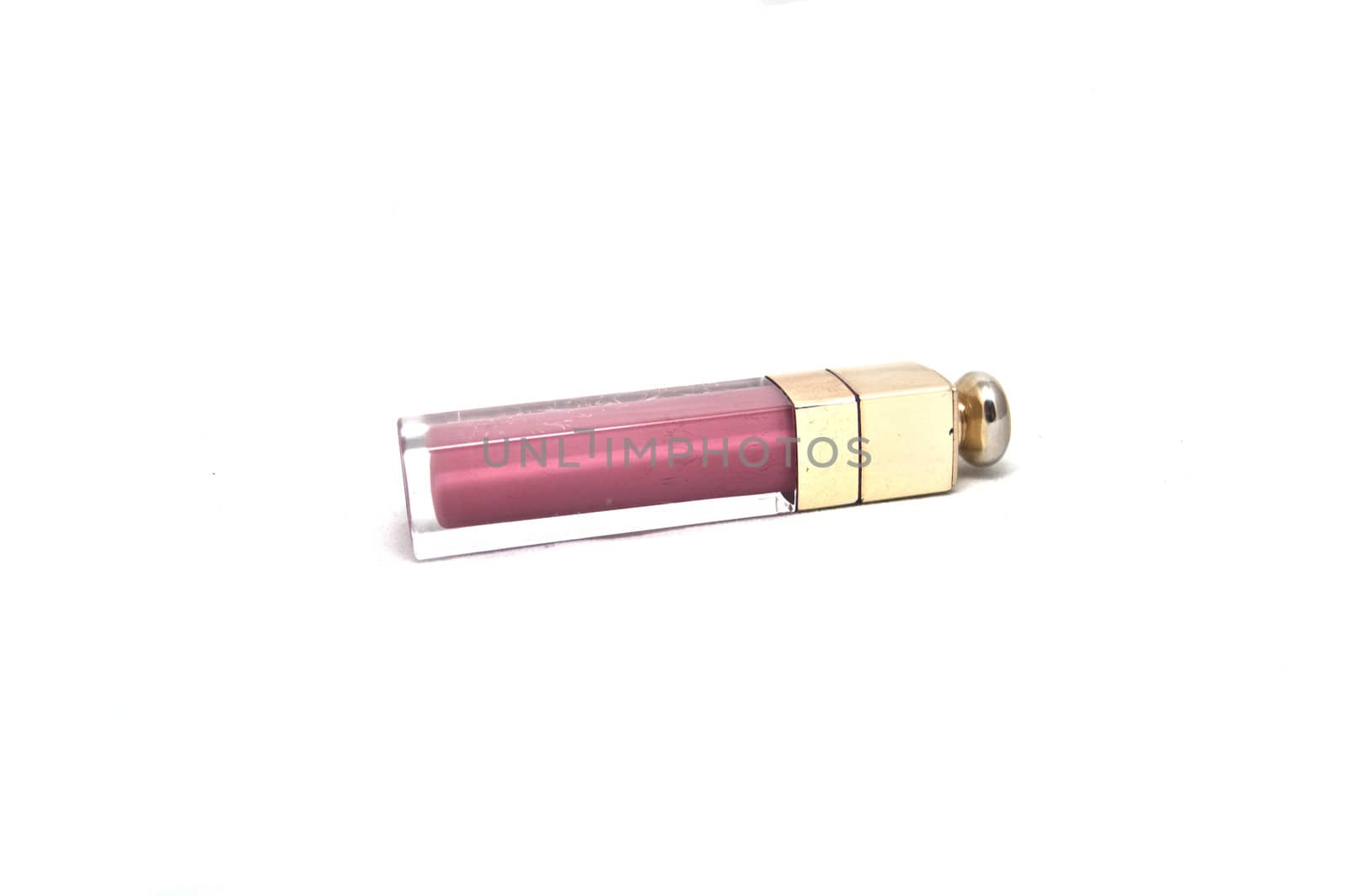 Pink lipstick on white