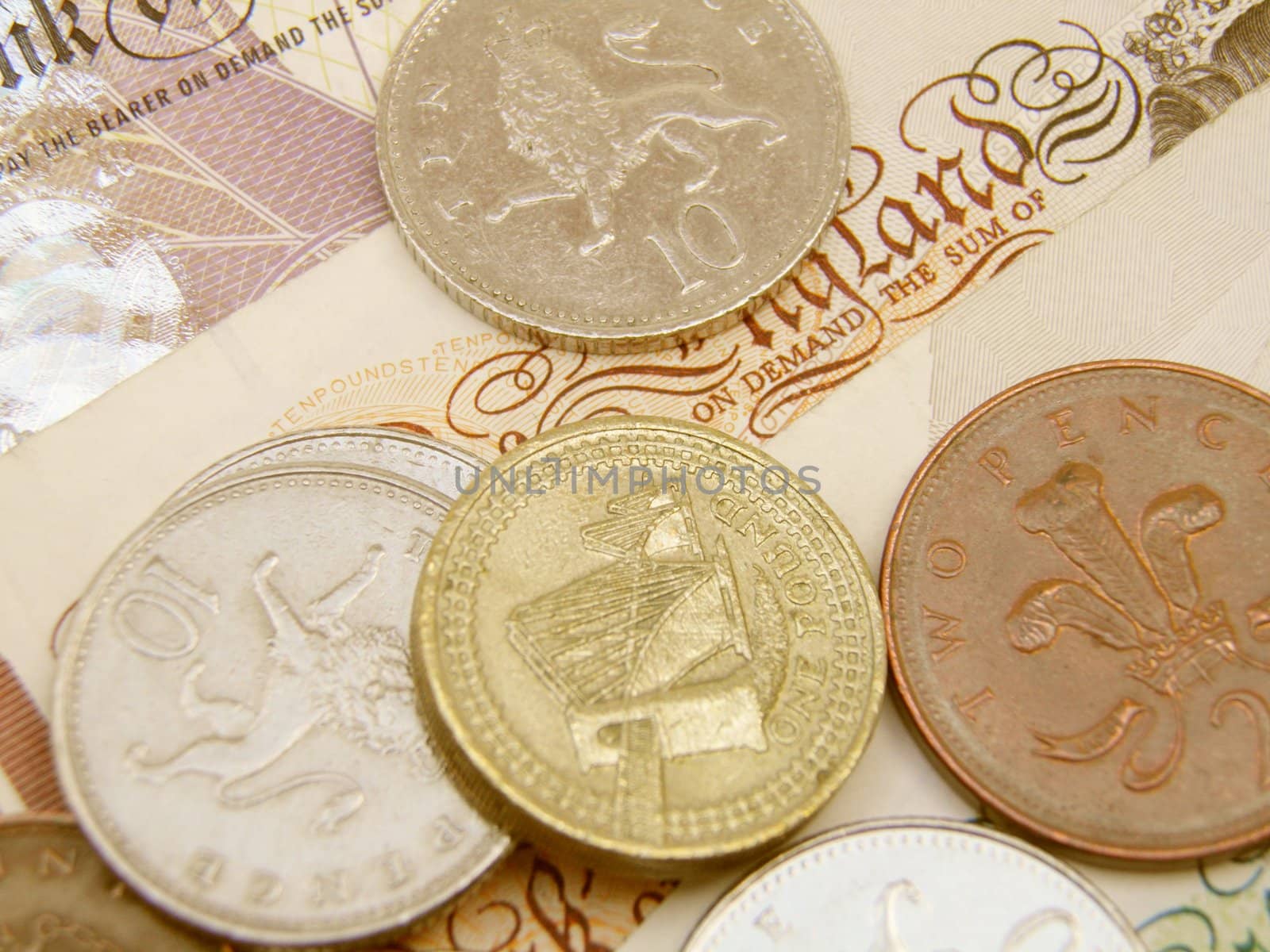 British Sterling pound currency - legal tender of the United Kingdom Union - banknotes and coins