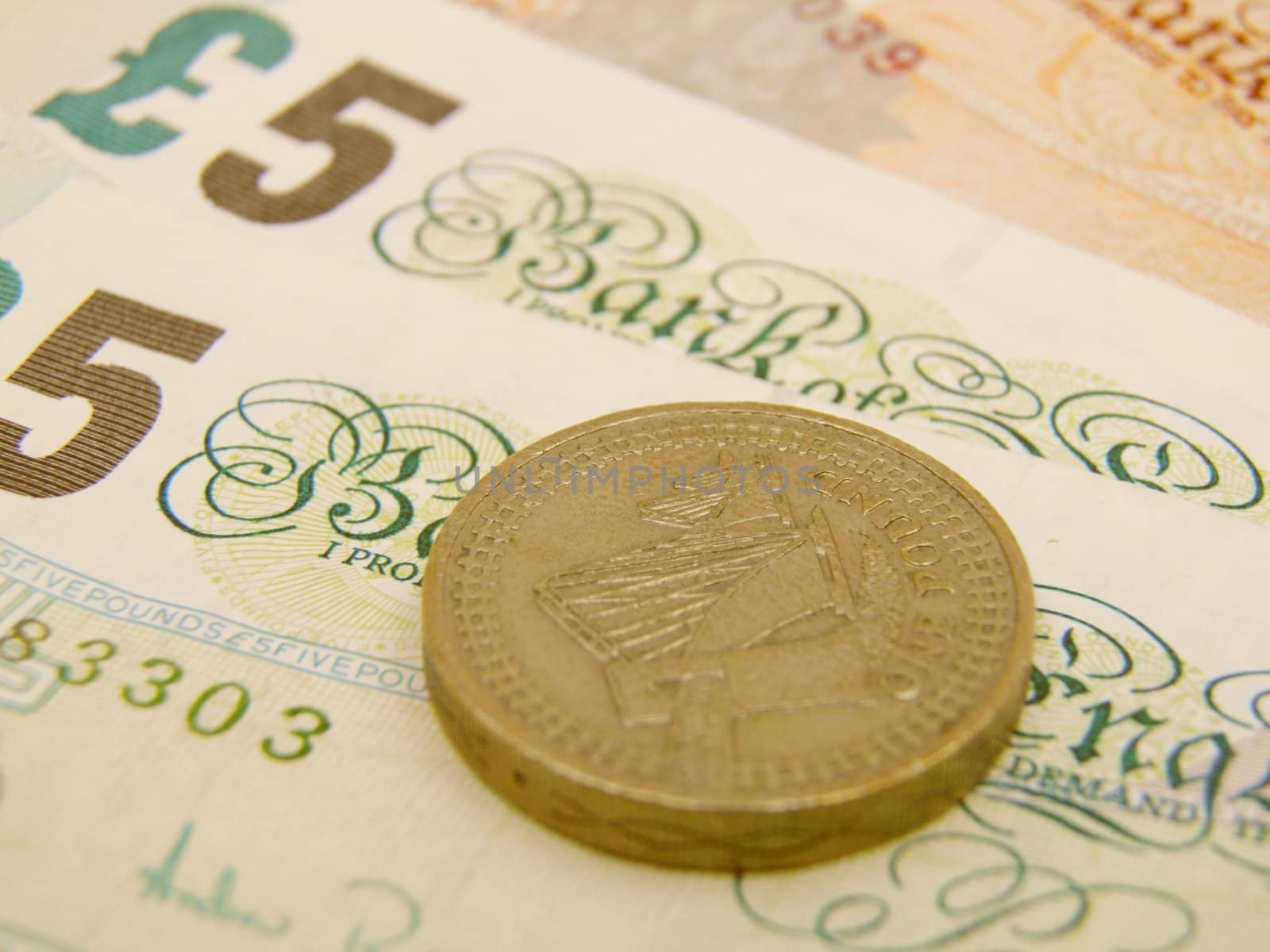 British Sterling pound currency - legal tender of the United Kingdom Union - banknotes and coins