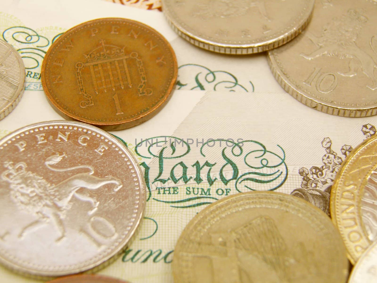 British Sterling pound currency - legal tender of the United Kingdom Union - banknotes and coins