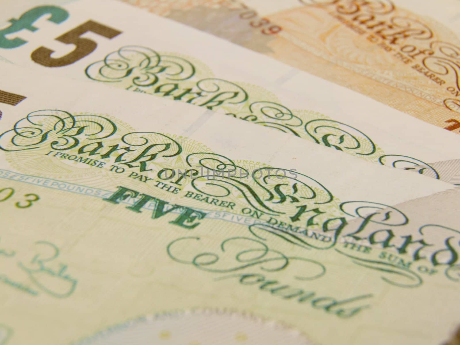 British Sterling pound currency - legal tender of the United Kingdom Union - banknotes and coins