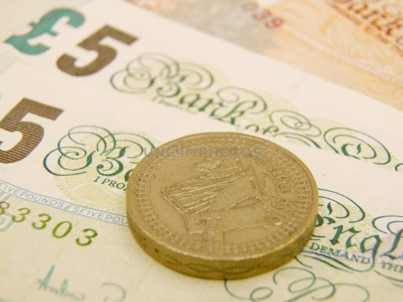 British Sterling pound currency - legal tender of the United Kingdom Union - banknotes and coins