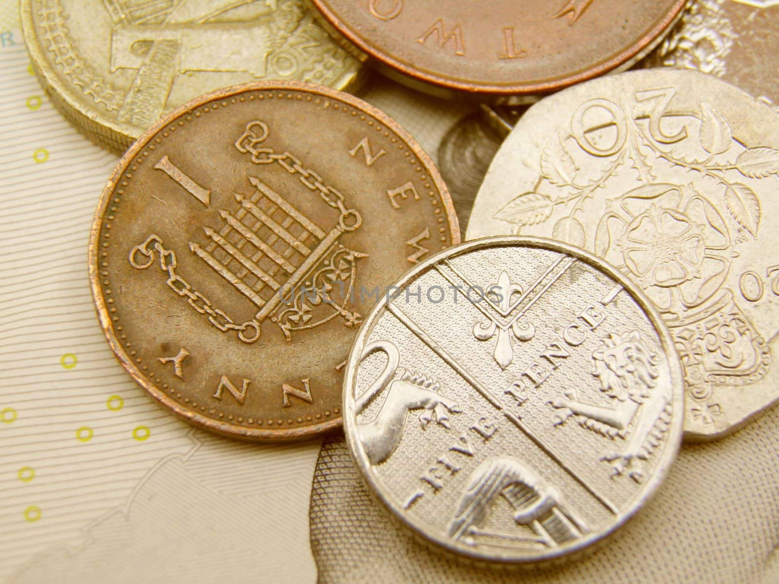British Sterling pound currency - legal tender of the United Kingdom Union - banknotes and coins