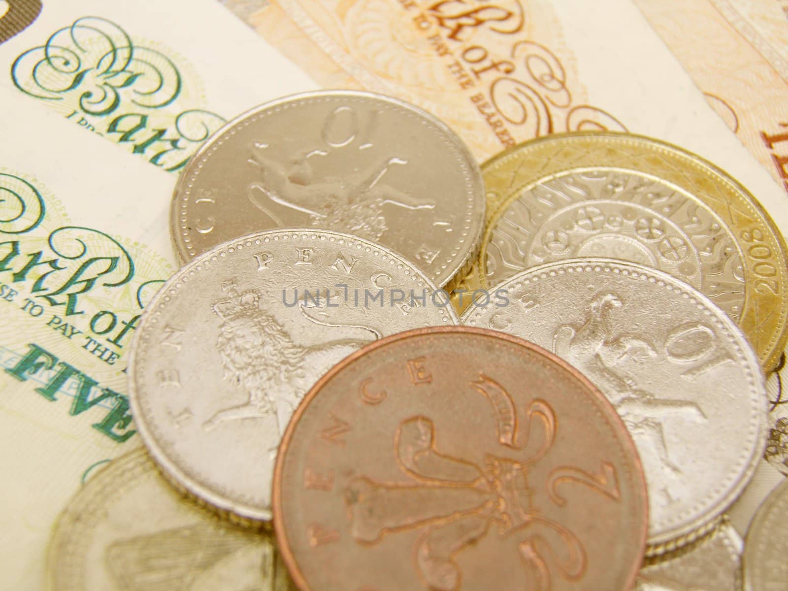 British Sterling pound currency - legal tender of the United Kingdom Union - banknotes and coins
