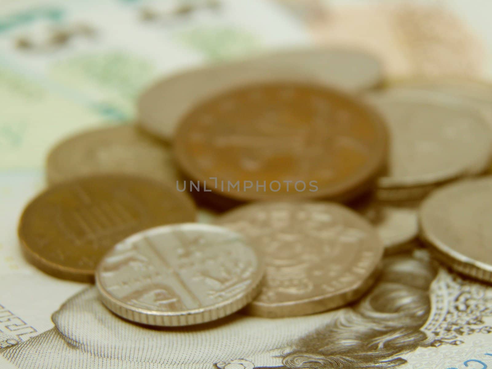 British Sterling pound currency - legal tender of the United Kingdom Union - banknotes and coins