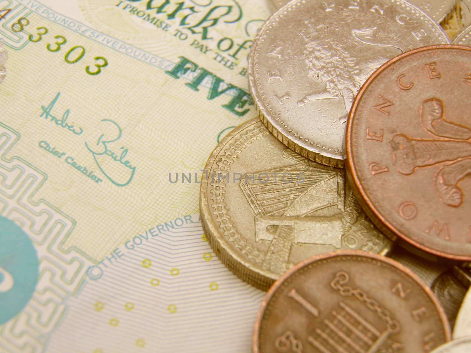 British Sterling pound currency - legal tender of the United Kingdom Union - banknotes and coins