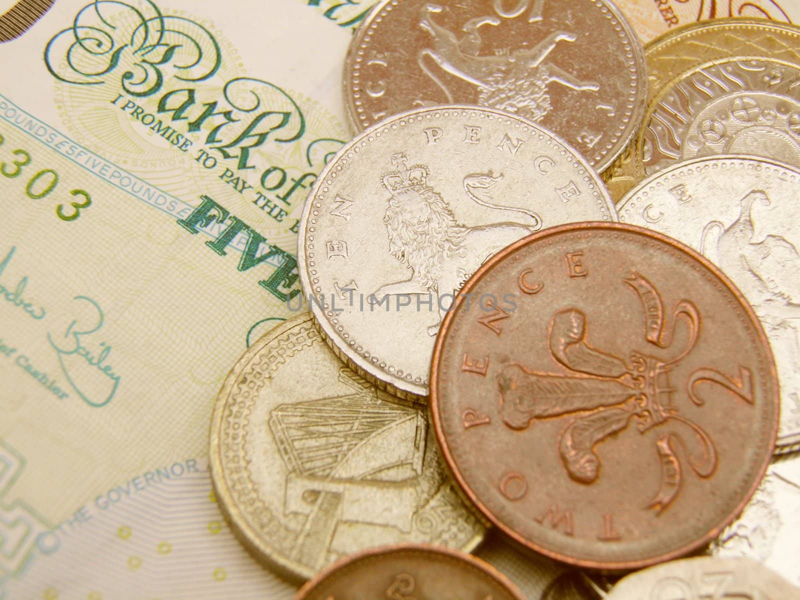 British Sterling pound currency - legal tender of the United Kingdom Union - banknotes and coins