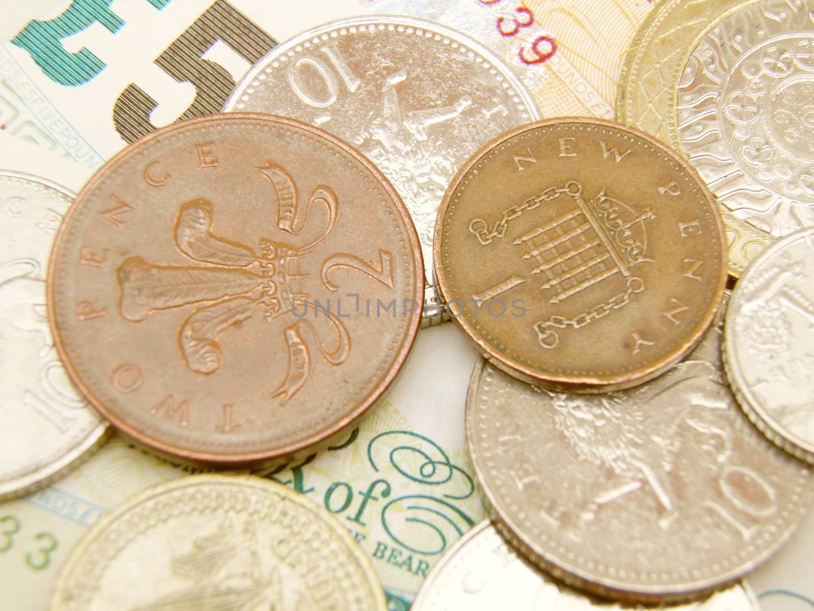 British Sterling pound currency - legal tender of the United Kingdom Union - banknotes and coins