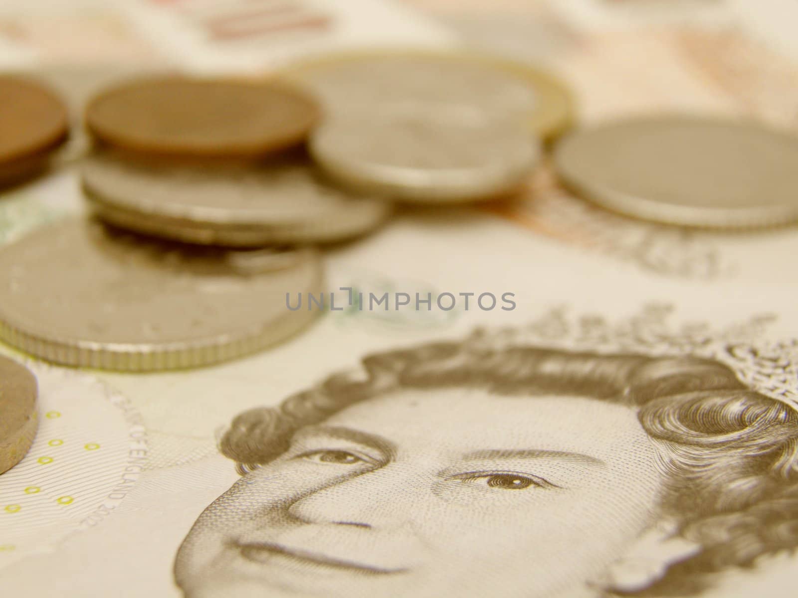 British Sterling pound currency - legal tender of the United Kingdom Union - banknotes and coins