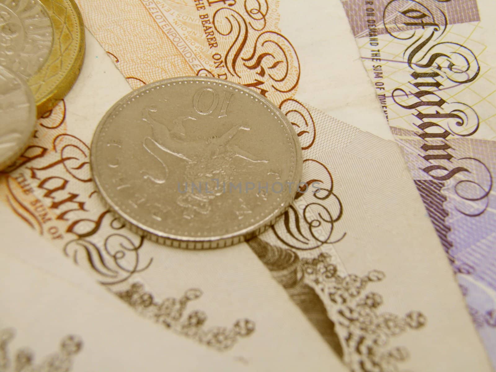 British Sterling pound currency - legal tender of the United Kingdom Union - banknotes and coins
