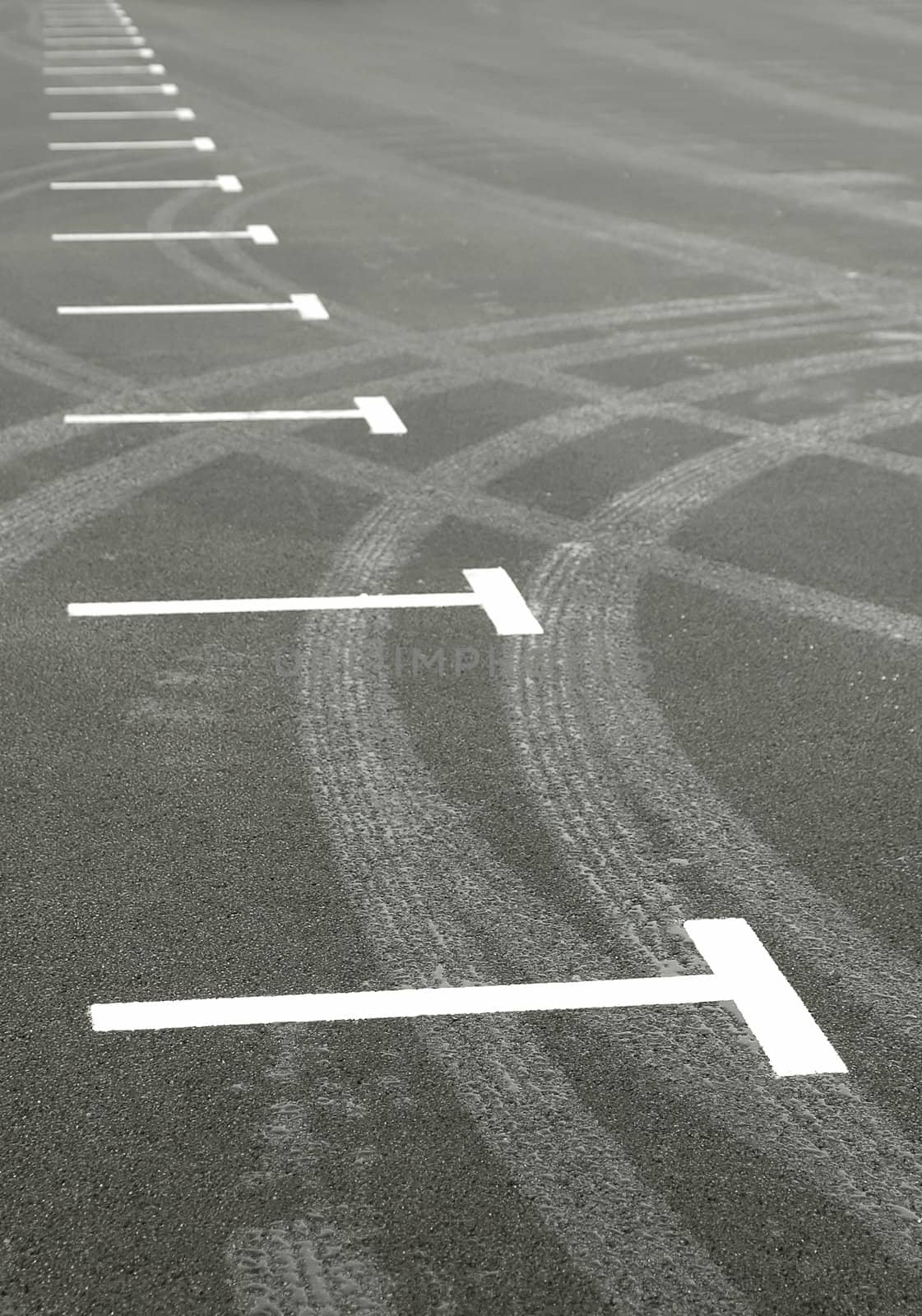 freshly laid and painted parking bays