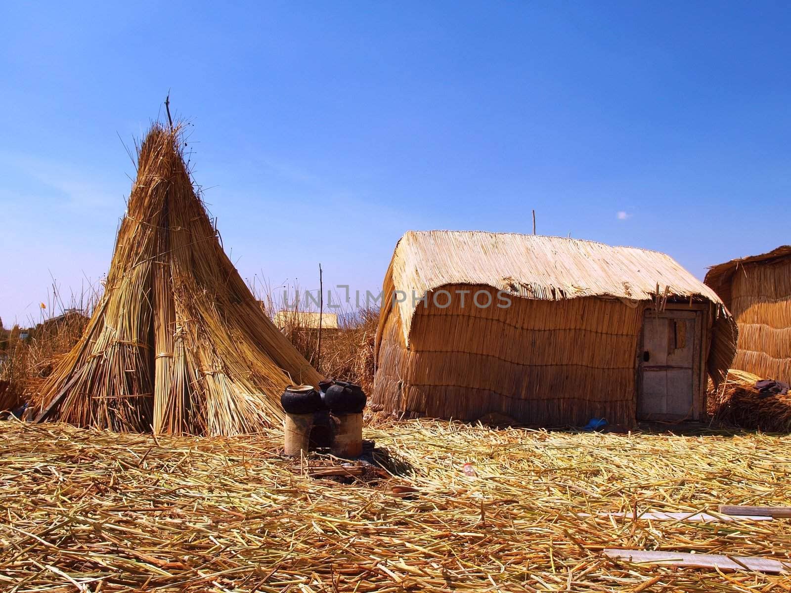 Uros Floating Islands on the Lake Titicaca in Peru