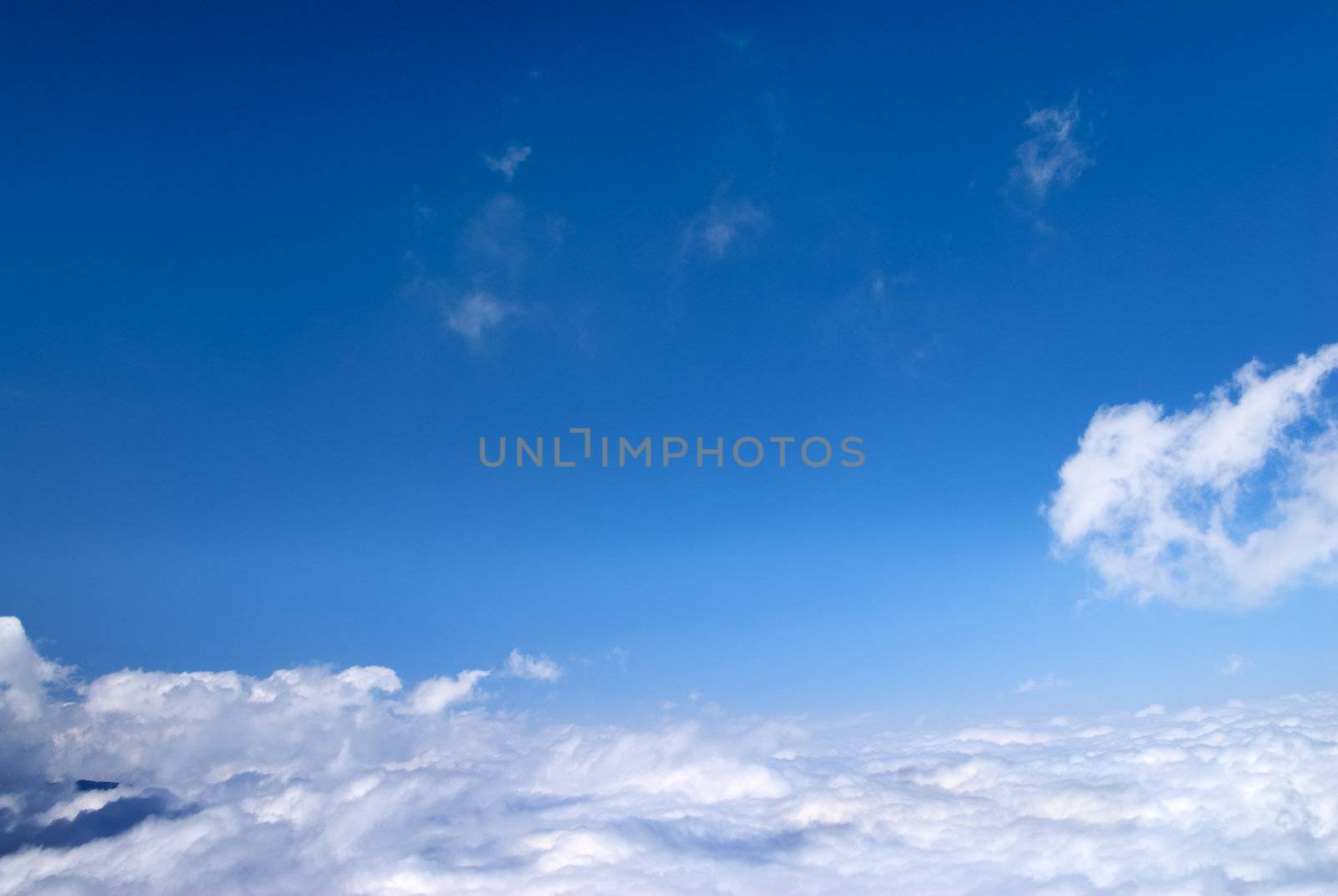 blue sky and beautiful cloud background by elwynn