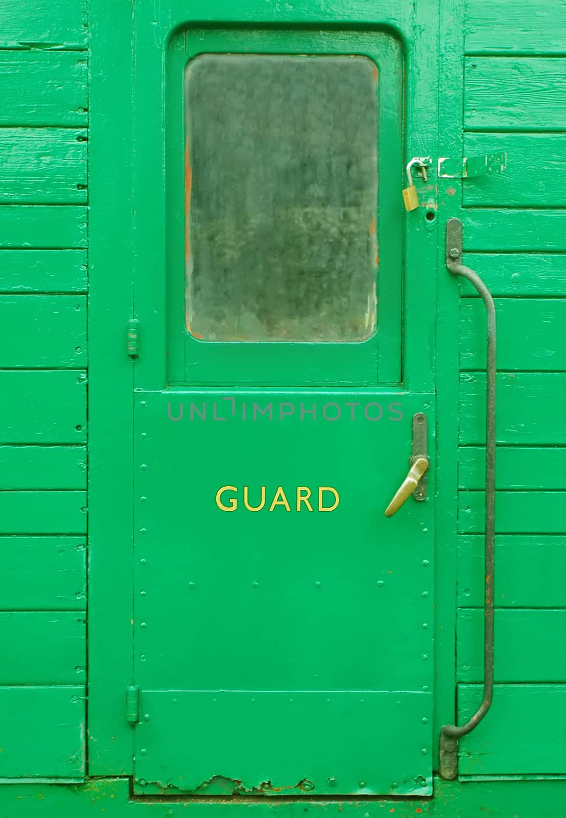 door of a vintage boxcar guard carriage