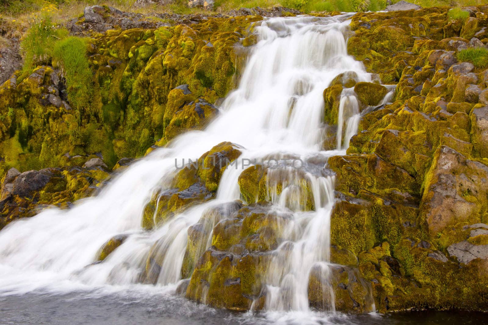 Small part of big and beauty Dynjandi waterfall - Iceland.
