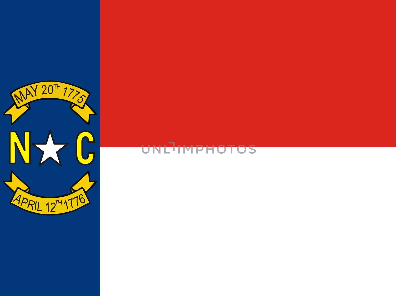 Very large 2d illustration of North Carolina Flag
