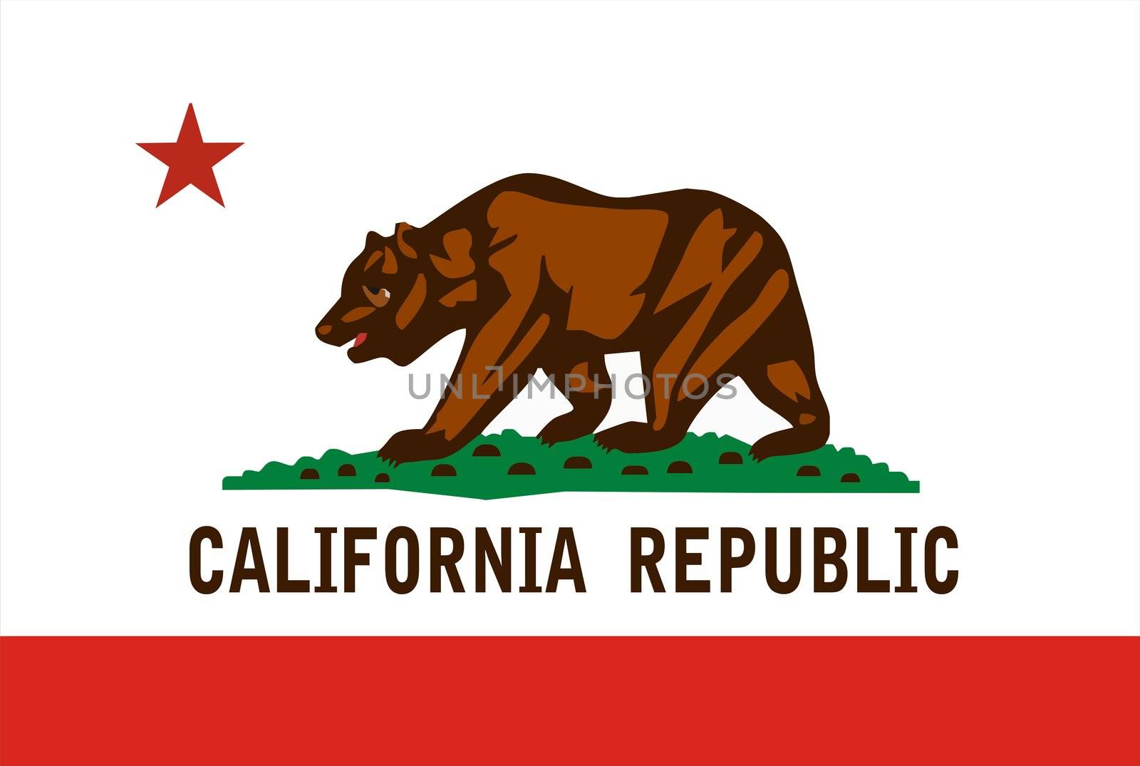 Very large 2d illustration of California Flag
