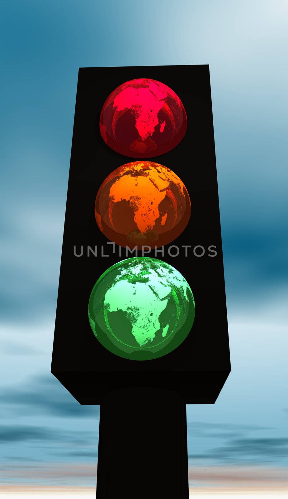 Colored earth as traffic light by Elenaphotos21