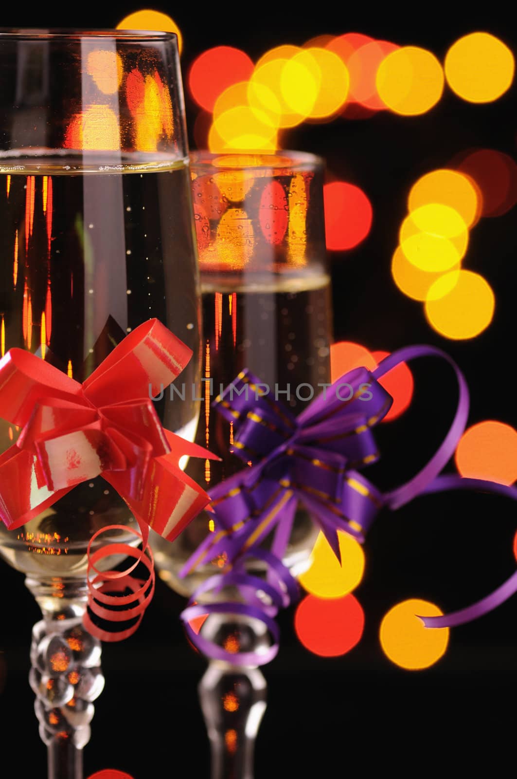 Wineglasses with a champagne by uriy2007