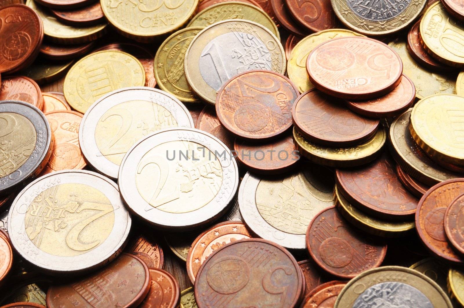 euro money coins showing finance or savings concept