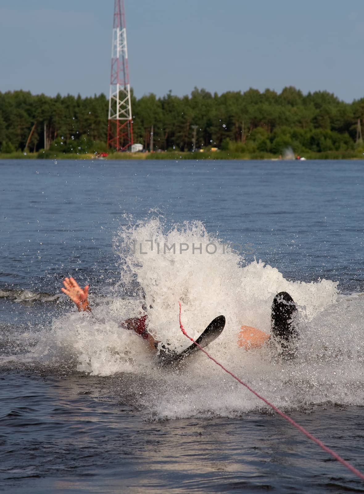water ski falling by desant7474