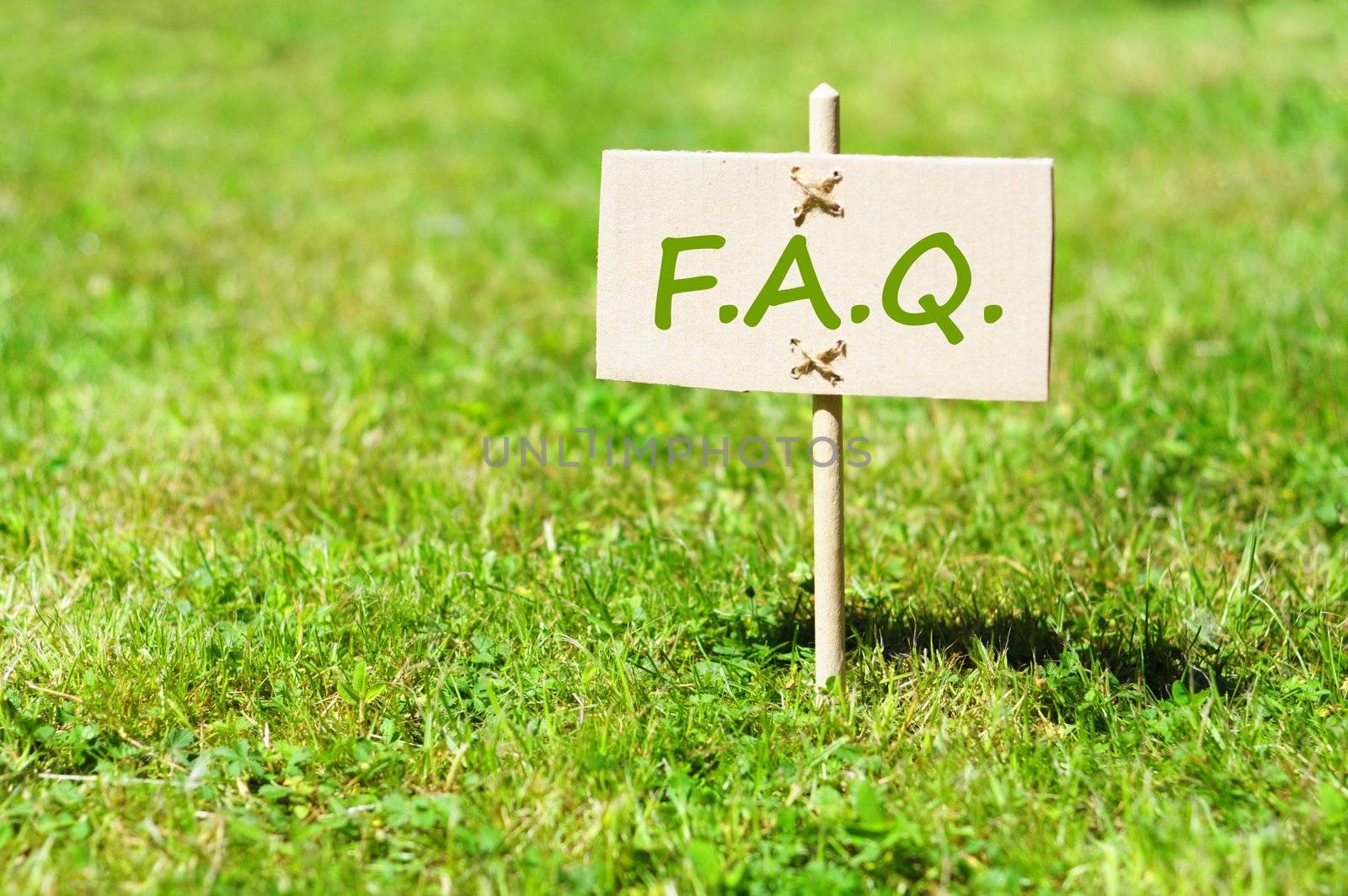 faq concept with word on nature still life