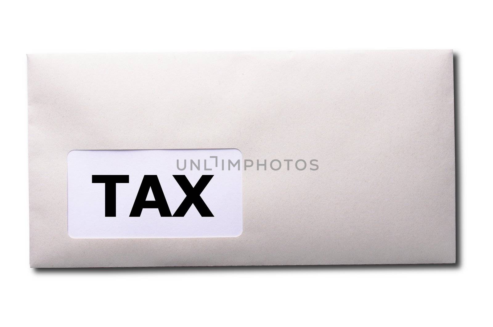 tax concept with mail letter or envelope fom treasure department