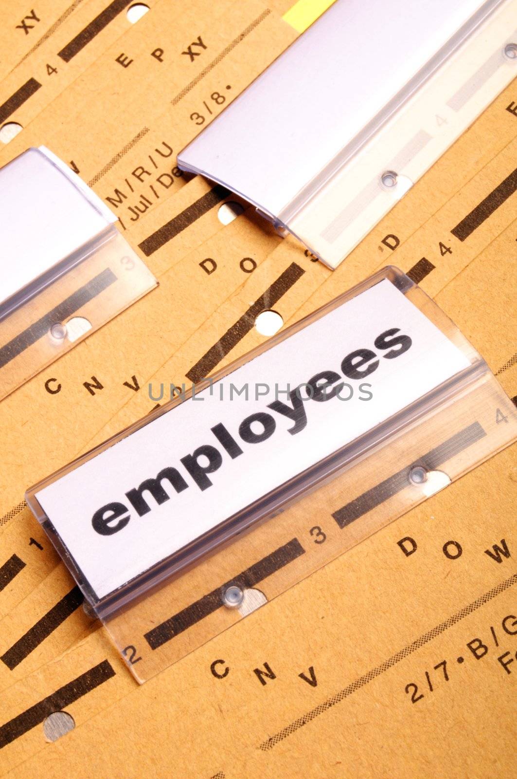 employess word on business office folder shopwing job hiring or work concept