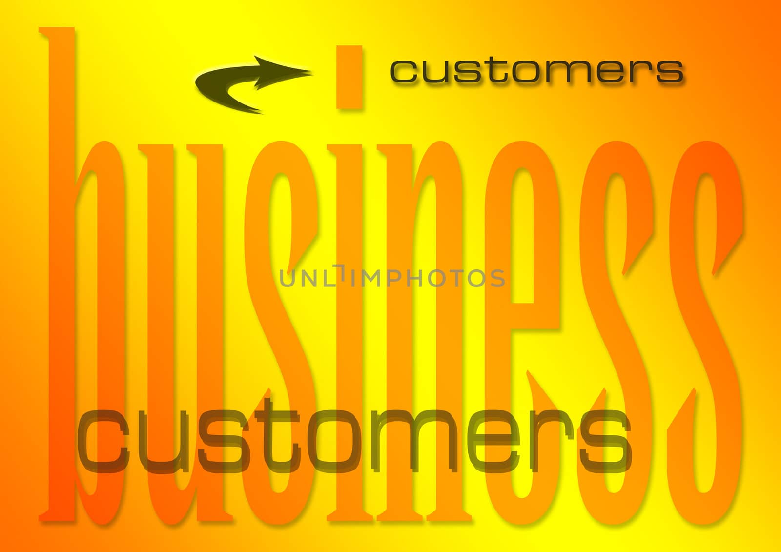 business customers illustration on flaming background