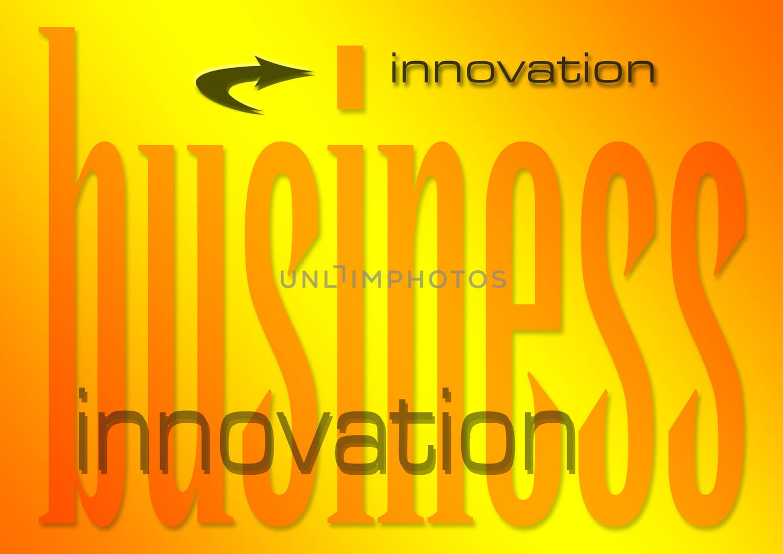 business innovation illustration on a sunburst background