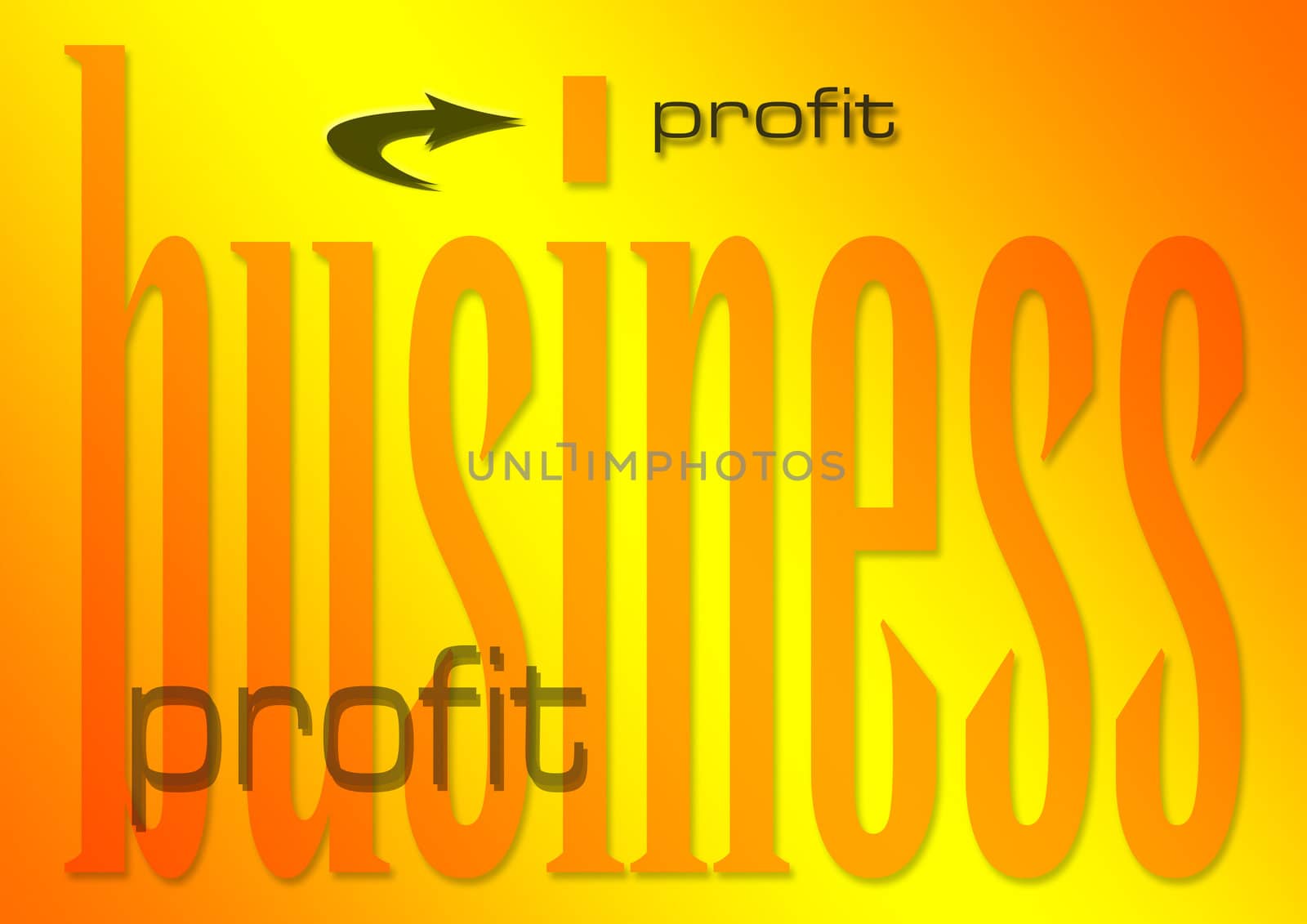 business profit illustration on flaming background