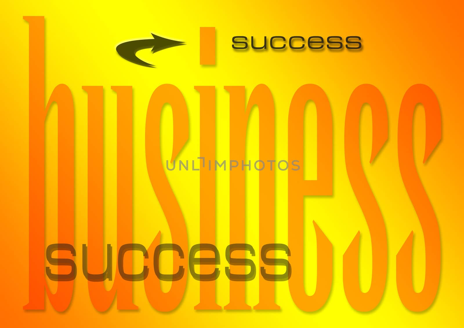 business success illustration on flaming background