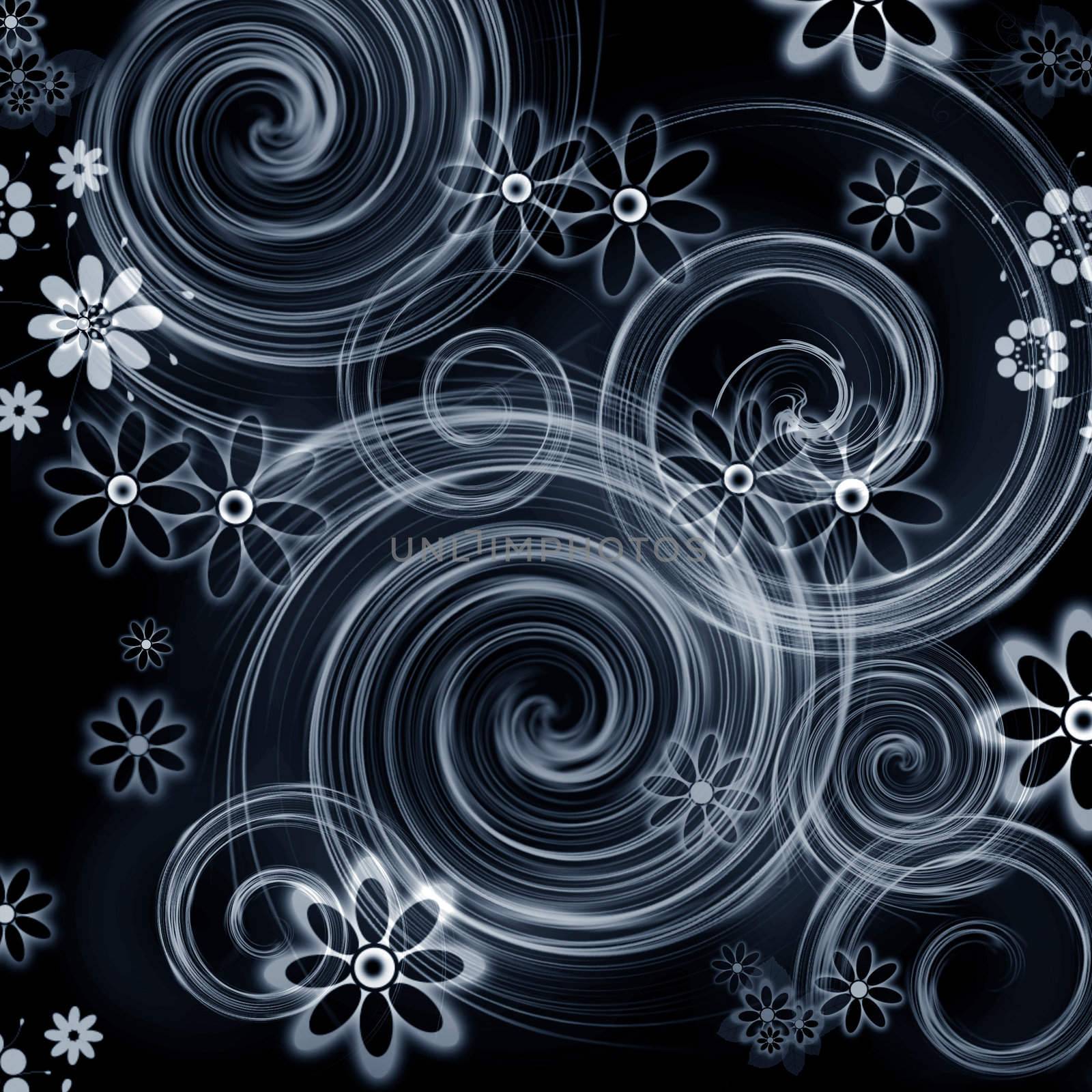 Abstract background from flower on a black background