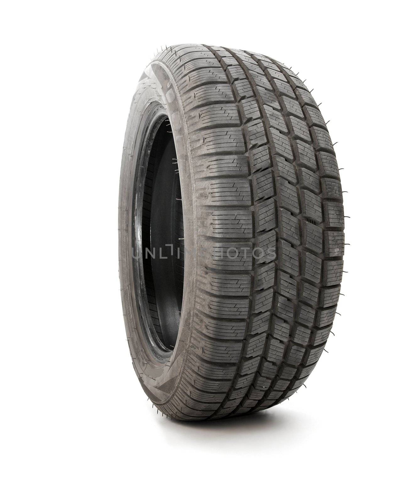 Car tyre isolated on white background