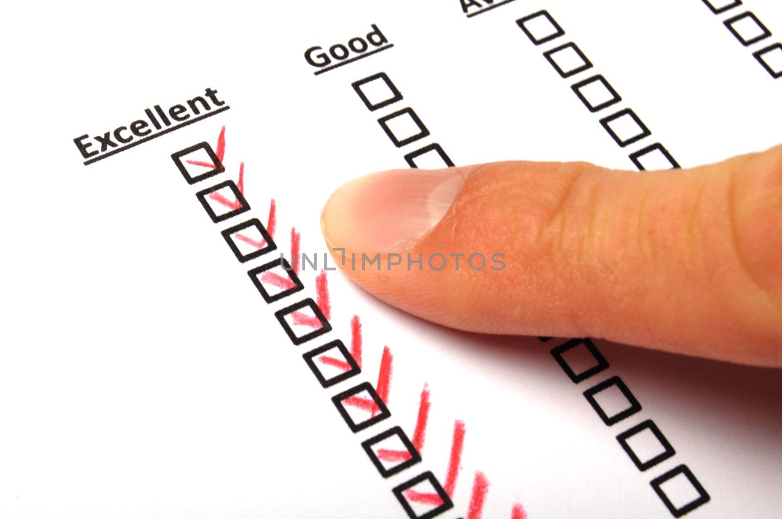 satisfaction survey showing marketing concept to improve sales