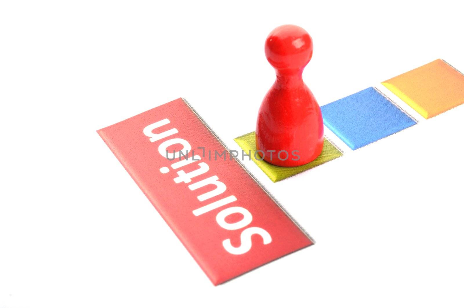 solution for busines problem concept with word an pawn