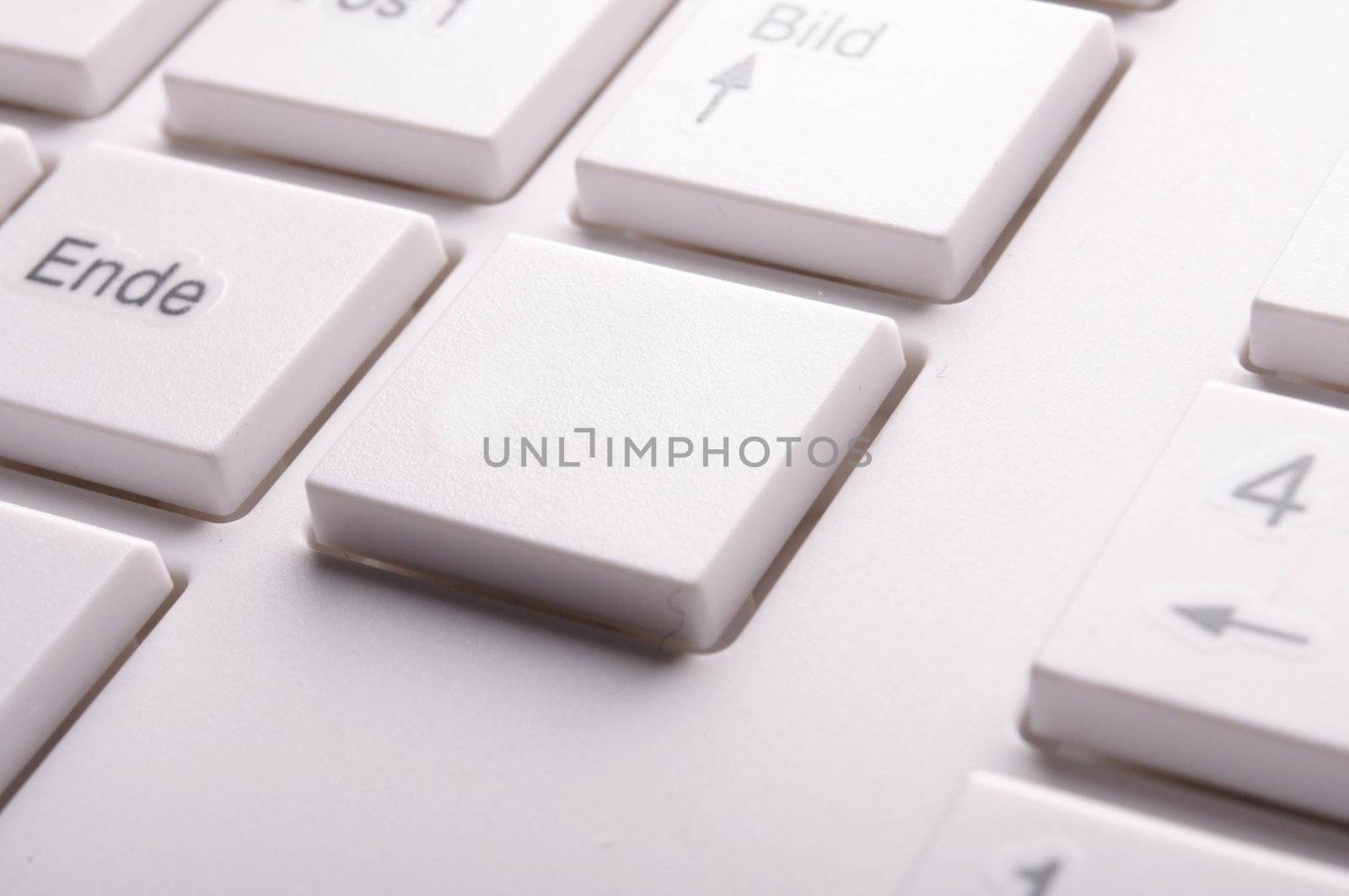 modern computer keyboard on white showing pc or technology concept