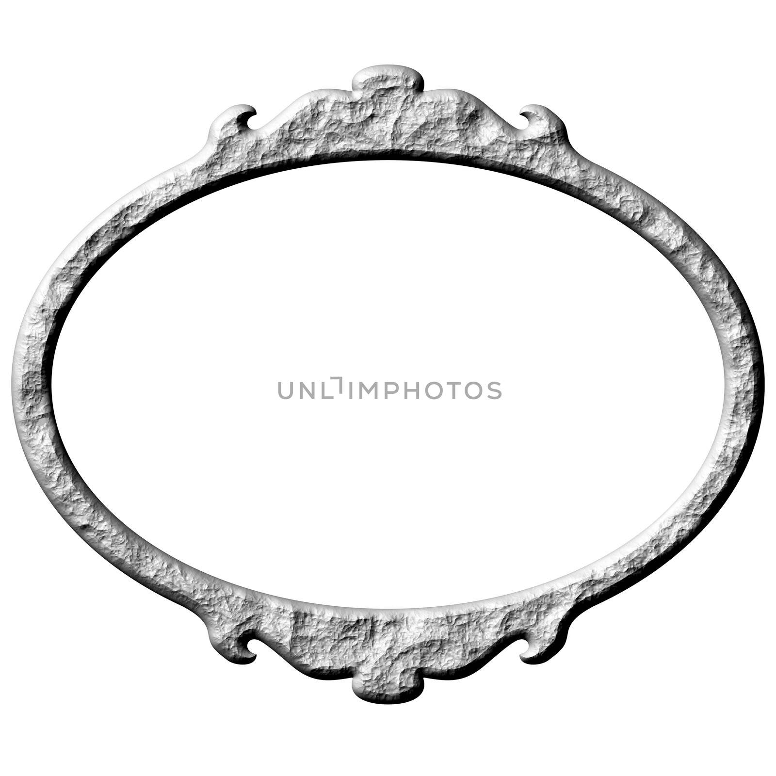 3d stone frame isolated in white