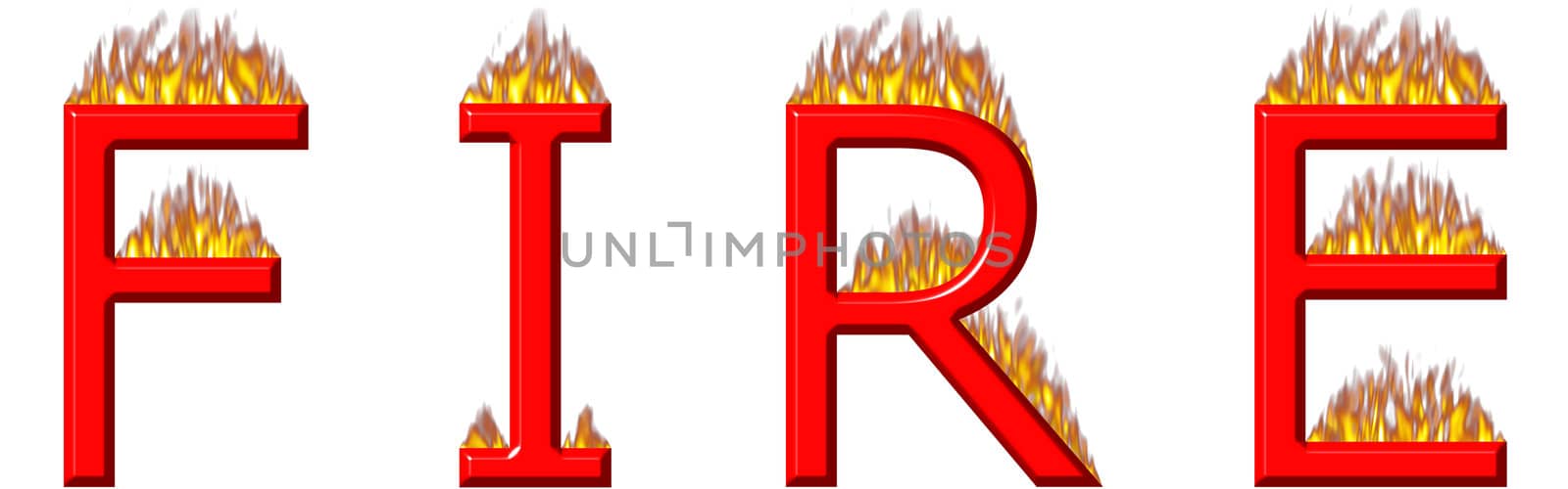 Fire concept isolated in white