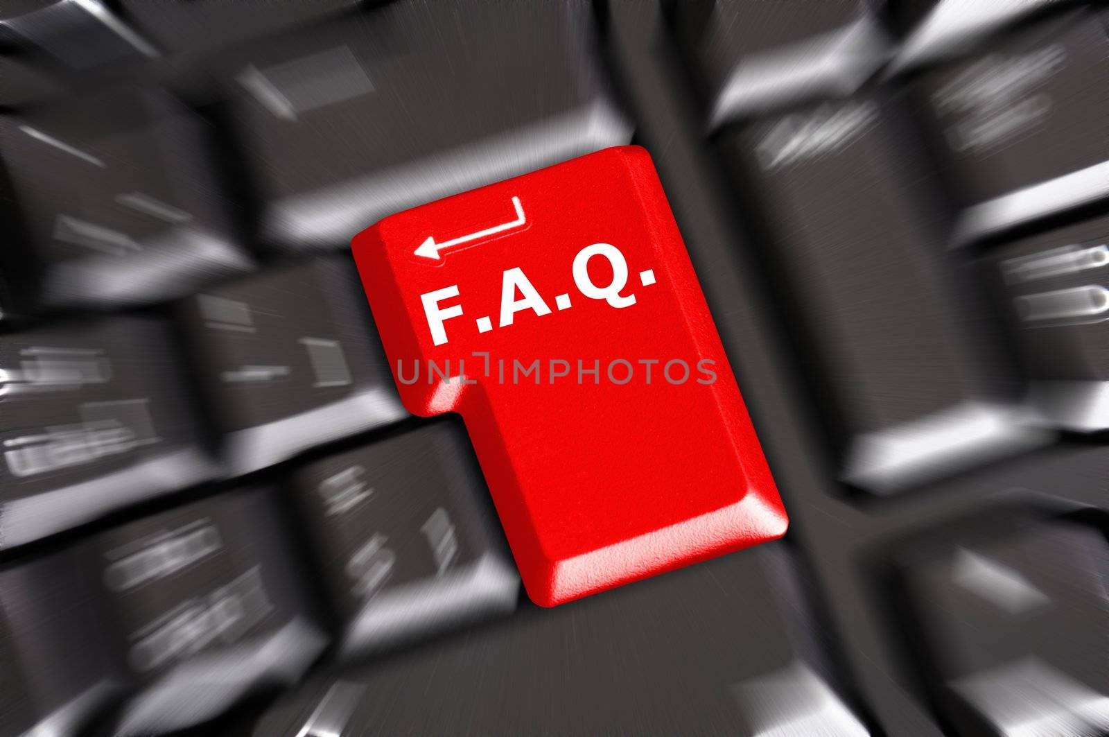 faq or frequently asked questions concept with computer key