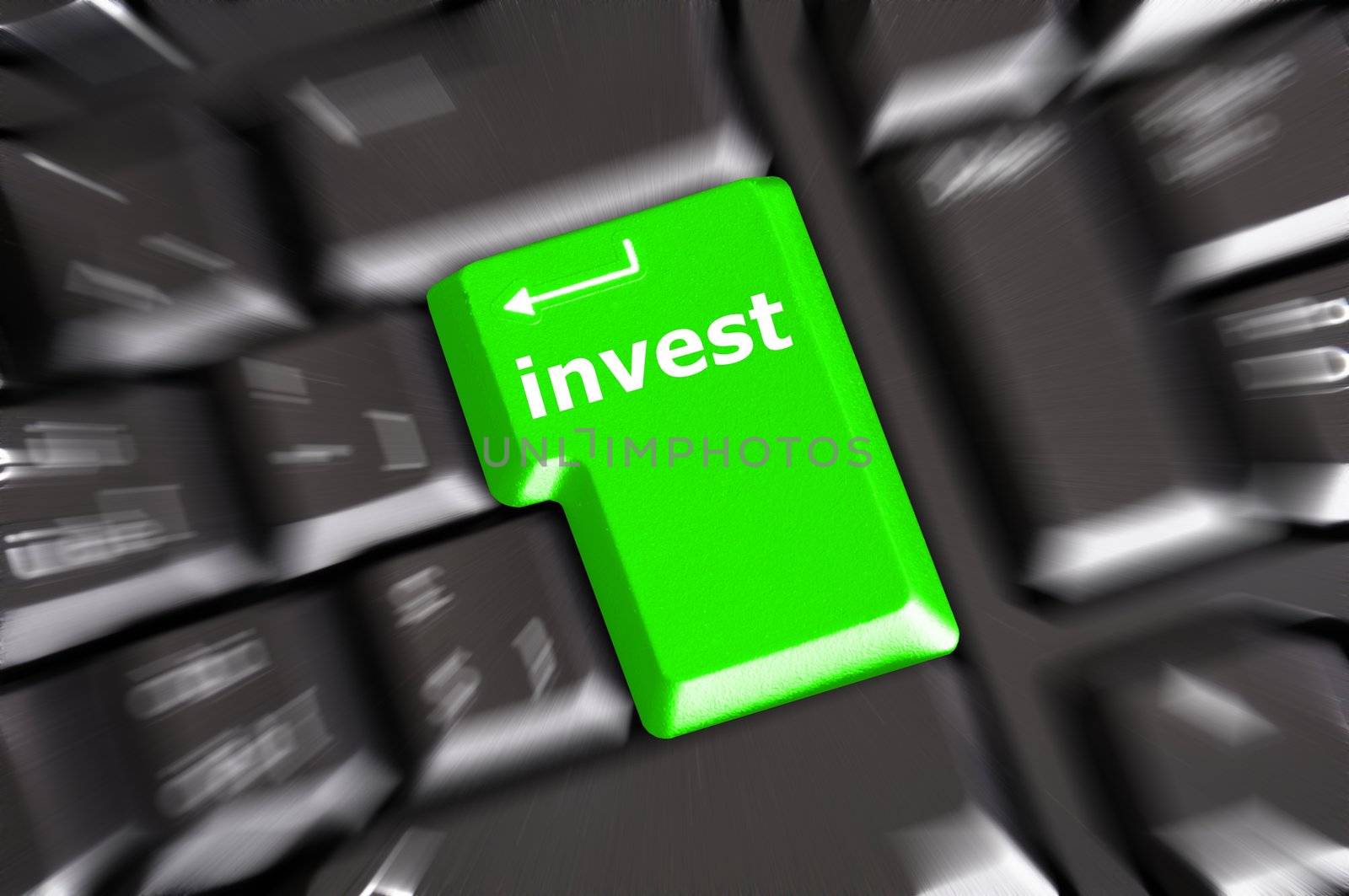 invest key on keyboard showing financial business investment concept