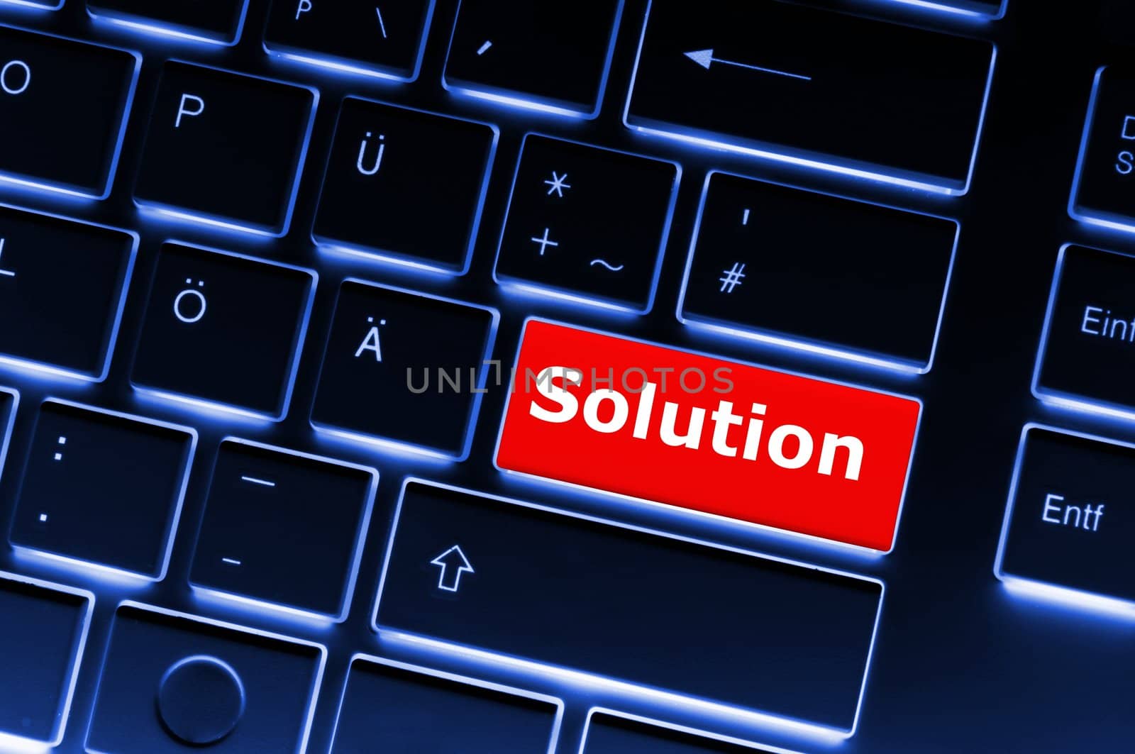 solution concept with internet computer key on keyboard