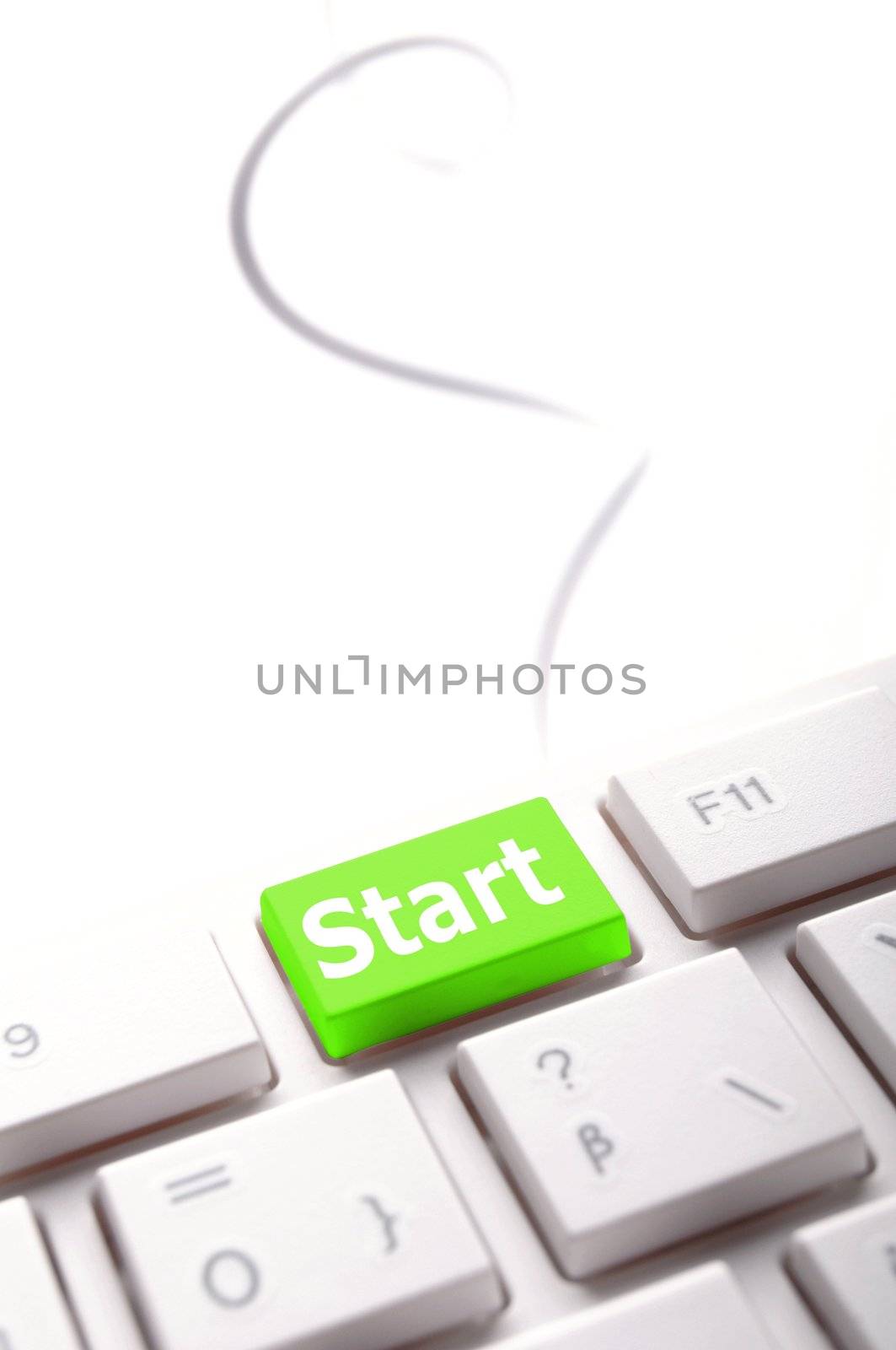 start concept with button or key showing business success concept