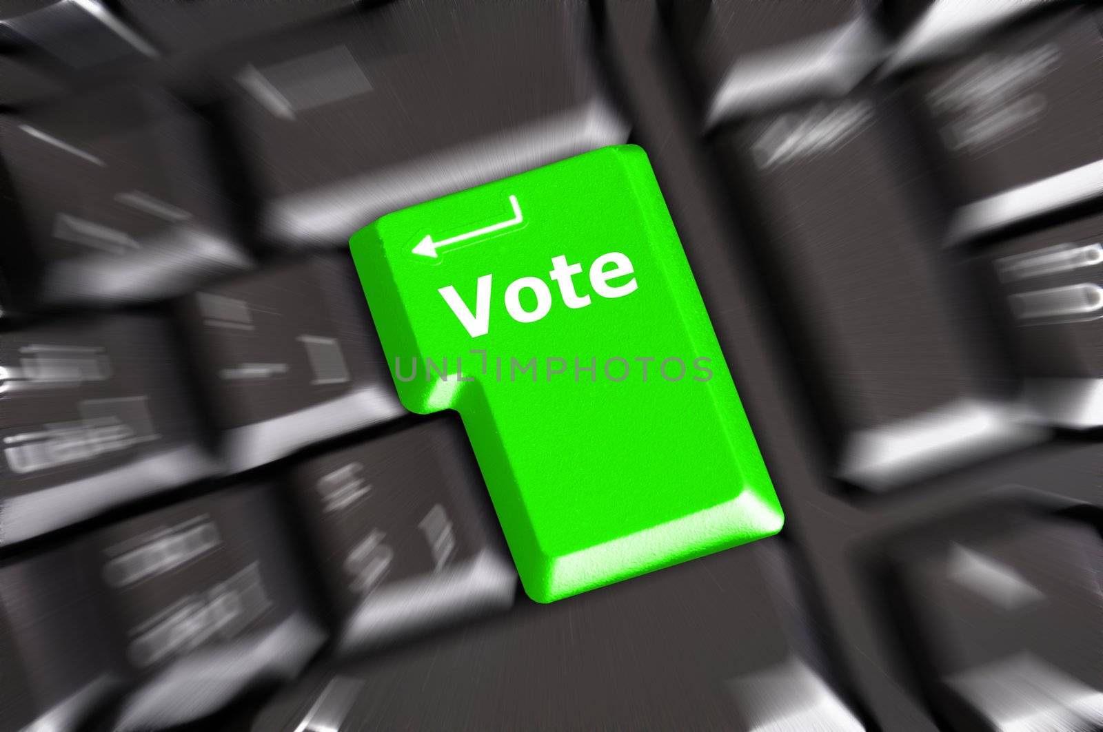 election concept with vote key showing poll polling or voting