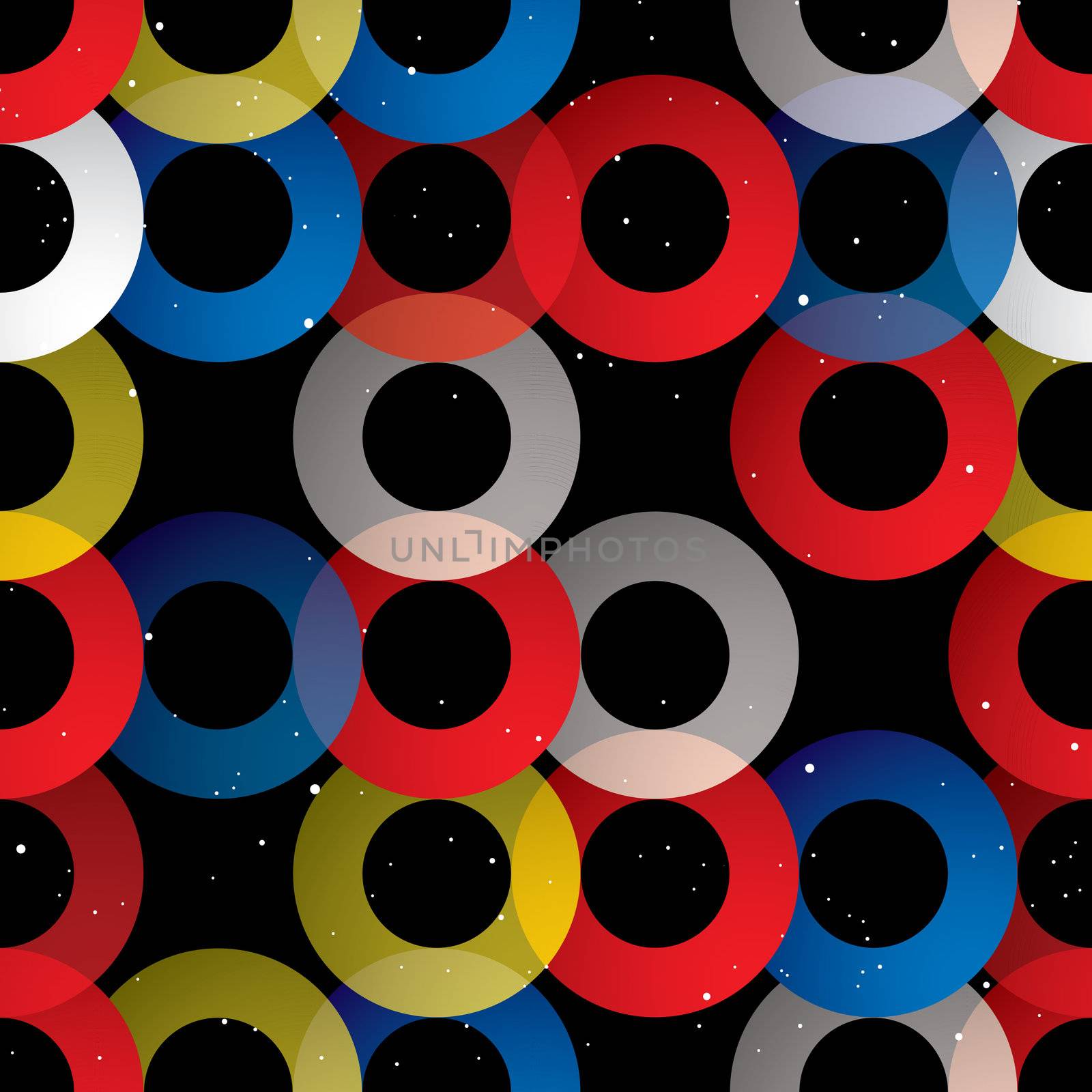 Colourful seamless circle abstract pattern with snow dust