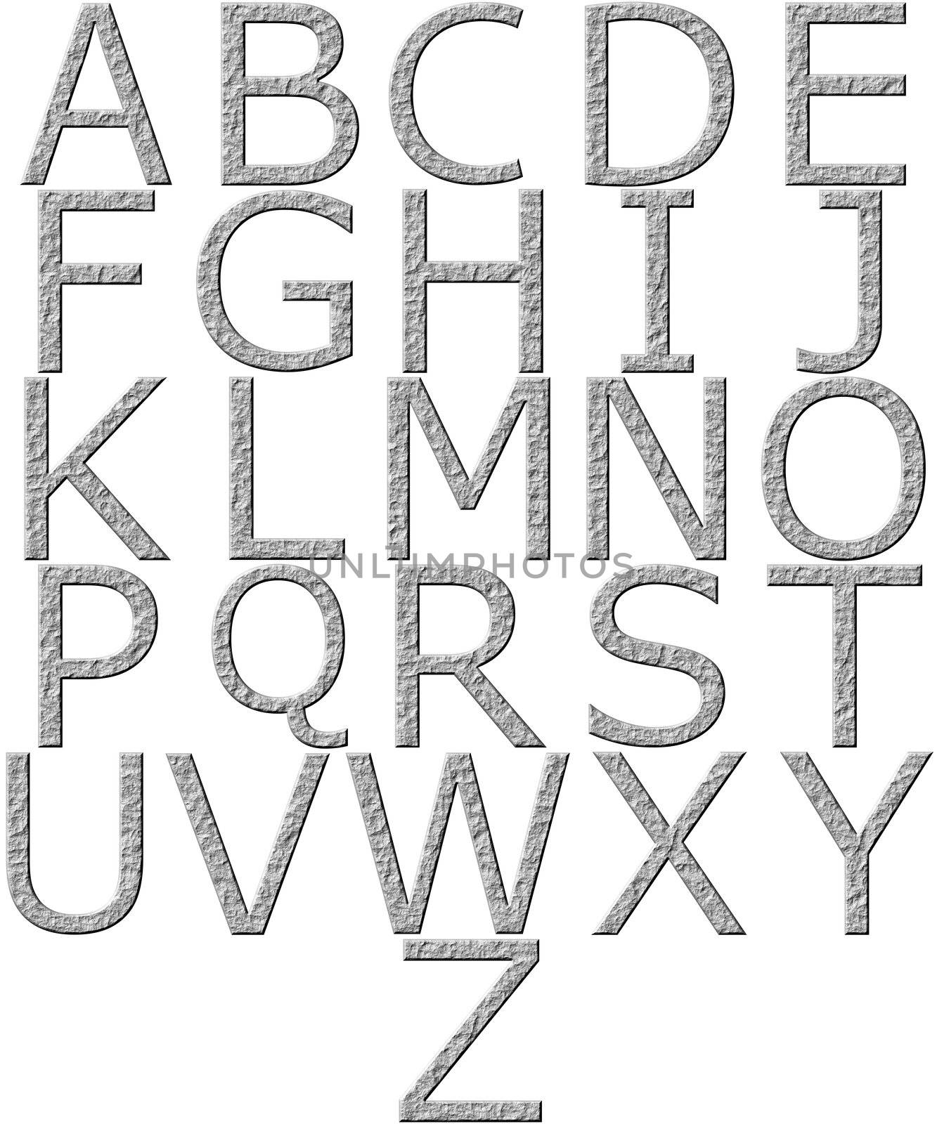 3D Stone Alphabet by Georgios