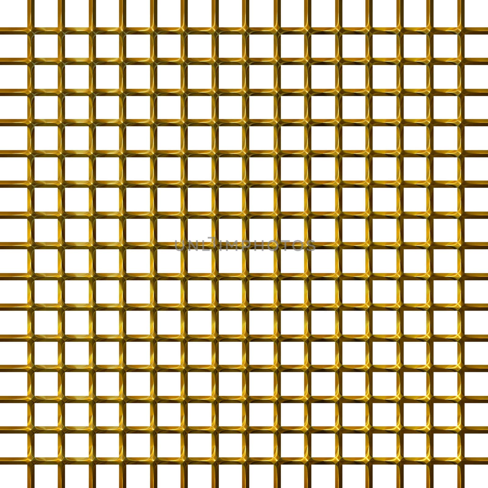 3d golden net isolated in white