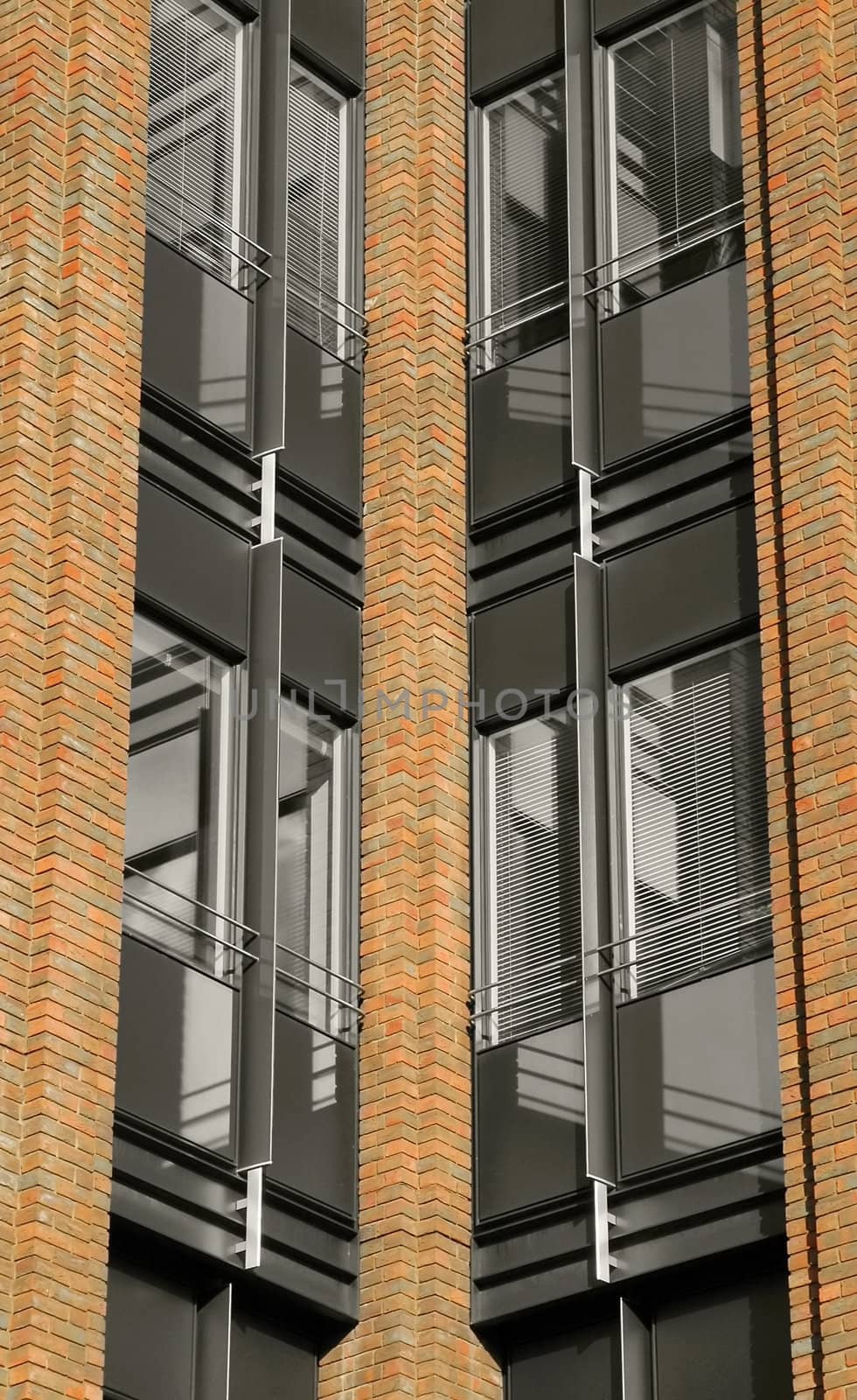 brick and glass architectural abstract