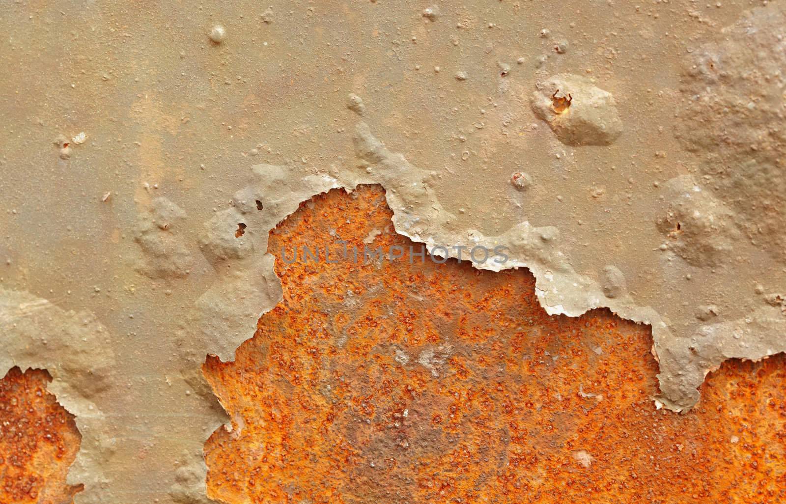 Surface of iron sheet with the damaged paint - backdrop